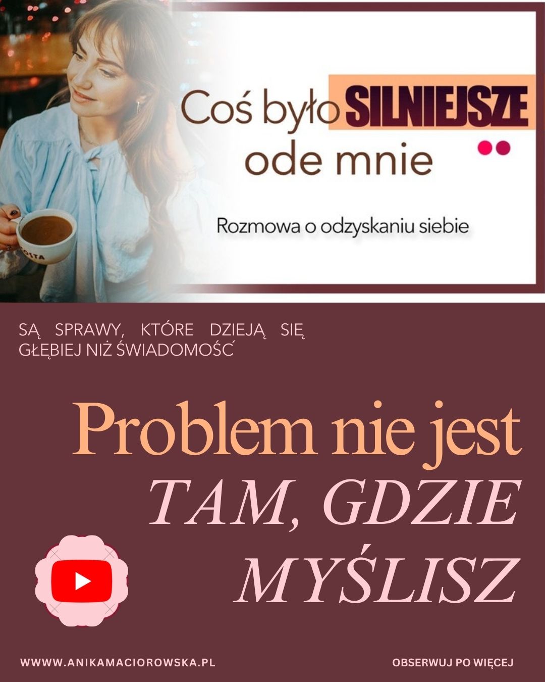 Wiedzieć- to jedno.
Ale przestać przeżywać te same historie… to zupełnie co innego.

Pracowałam z kobietą, która dokładnie rozumiała: co się z nią dzieje, z czego to wynika i co „powinna” zrobić.

A mimo to… wciąż wracała do tych samych emocji, reakcji i schematów.

To rozmowa o tym, co dzieje się głębiej.
Tam, gdzie sama świadomość już nie wystarcza.

Jeśli czujesz, że to może dotyczyć także Ciebie- zostawiam Ci tę historię.

Link w BIO

#podświadomość #terapia #przekonania #wsparcie #kobiety